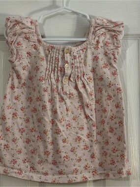 Ralph Lauren Baby Girl Pink Floral Pintuck Ruffle Tank Top